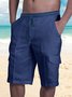 Herren Leinen Shorts Multi-Pocket Krawatte Cargohosen