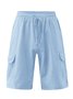 Herren Leinen Shorts Multi-Pocket Krawatte Cargohosen