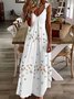 Lässig Schmetterling Ärmellos V-Ausschnitt Print Kleid