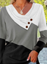 Weit Jersey Lässig Sweatshirts