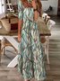 Geometrisch Print Karree-Ausschnitt Freizeitkleid