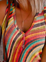 Große Größen Gestreift Lässig Top & Untershirt