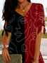 Farbblock Abstrakt Print Freizeitkleid