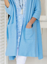 Damen Lässig Unifarben Herbst Gestrickt V-Ausschnitt Normal Mikroelastizität Standard Regelmäßig Größe Pullover Mantel