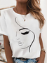Jersey Figur Rundhals T-Shirt