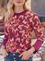 Lässig Herbst Schmetterling Mikroelastizität Weit Jersey Rundhals Regelmäßig H-Linie T-Shirt für Damen