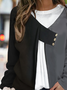 Lässig Farbblock Herbst Polyester Täglich Weit Heiß Liste Rundhals Regelmäßig Sweatshirts für Damen