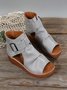 Retro Plateau Keil Fisch Mund Pantolette