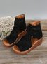 Retro Plateau Keil Fisch Mund Pantolette