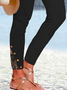 Lässig Unifarben Herbst Polyester Hoch Elastizität Täglich Legging H-Linie Regelmäßig Größe Leggings für Damen