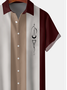 Herren Geometrisch Streifen Print Falten Beständig Feuchtigkeit Wicking Stoff Fashion Hawaiische Revers Kurzarm Bluse