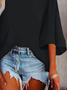 Lässig Unifarben Sommer Täglich Weit Standard Regelmäßig H-Linie Regelmäßig Größe Blusen & Shirts für Damen