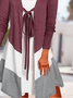Lässig Farbblock Herbst Polyester Normal Täglich Weit Regelmäßig Regelmäßig Größe Kleider für Damen