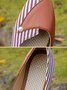 Gestreift Alle Jahreszeiten Urban Nahtverarbeitung Tragbar Pendeln PU Slip On Standard Slippers für Damen