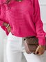 Damen Lässig Unifarben Herbst Weit Standard Langarm Regelmäßig H-Linie Regelmäßig Größe Pullover