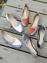 Gestreift Alle Jahreszeiten Urban Nahtverarbeitung Tragbar Pendeln PU Slip On Standard Slippers für Damen
