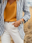 Gestreift Retro Herbst Polyester Normal Täglich Bestseller X-Linie Regelmäßig Größe Blazer für Damen