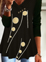Geometrisch Lässig Herbst V-Ausschnitt Jersey 1 * Bluse Regelmäßig Regelmäßig Mittel Elastizität T-Shirt für Damen