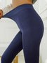Unifarben Sport Herbst Polyester Hoch Elastizität Täglich Fest Legging Regelmäßig Jogginghose für Damen