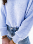Damen Lässig Unifarben Herbst Mikroelastizität Langarm Rundhals H-Linie Regelmäßig Regelmäßig Größe Pullover