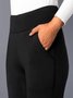 Damen Unifarben Sport Herbst Normal Leicht Hoch Elastizität Jersey Legging Regelmäßig Größe Leggings