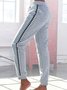 Geometrisch Lässig Herbst Leicht Täglich Jersey Lang H-Linie Regelmäßig Größe Jogginghose für Damen