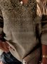 Ethnisch Langarm V-Ausschnitt Große Größen Lässig Sweatshirts