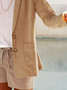 Damen Lässig Unifarben Herbst Normal Mikroelastizität Polyesterfaser Revers Ausschnitt H-Linie Regelmäßig Blazer