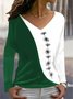 Lässig Geblümt Herbst Mikroelastizität Weit Jersey Standard H-Linie Regelmäßig Größe T-Shirt für Damen