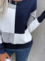 Rundhals Lässig Weit Pullover