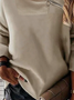 Asymmetrischer Hals Lässig Langarm Sweatshirts