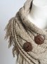 Retro Ethnisch Zwei-Knopf Franse Schal Schal