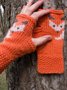Fuchs Muster Gestrickt Hälfte Finger Handschuhe Tier Handgelenk Abdeckung Party Urlaub Weihnachten Dekorationen
