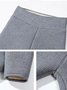 Lässig Unifarben Fluff/Granular-Fleece-Stoff Grube Textur Fest Leggings