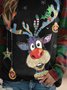 Weihnachten Elch Langarm Rundhals Große Größen Lässig Sweatshirts