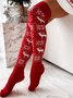 Weihnachten Elch Schneeflocke alt Mann Muster Wolle Strümpfe Overknee-Socken Urlaub Party Socken
