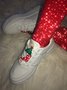 Weihnachten Weiß Nahtverarbeitung Spitze-oben Slippers Lässig Sneakers