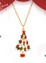 Weihnachten Rot und Grün Emaille Weihnachtsbaum Halskette festlich Party Pendant Schmuck