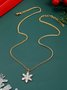 Weihnachten Weiß Schneeflocke Muster Golden Halskette festlich Party Kostüm Dekoration Schmuck