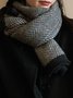 Retro Schwarz und Weiß Kontrast Streifen Muster Schal Herbst Winter Mantel Pullover Zubehör
