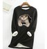 Rundhals Katze Lässig Wärme Sweatshirt