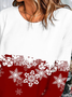 Weihnachten Schneeflocke Langarm Lässig Rundhals Sweatshirt