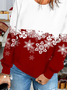 Weihnachten Schneeflocke Langarm Lässig Rundhals Sweatshirt