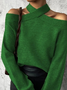 Lässig Garn/Wollgarn Kreuzhals Pullover