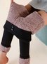 Lässig Fluff/Granular-Fleece-Stoff Unifarben Leggings