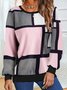 Rundhals Weit Geometrisch Lässig Sweatshirt