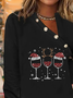 Weihnachten Glas Lässig Schnalle Asymmetrisch Jersey T-Bluse