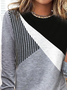Damen Geometrisch Lässig Herbst Jersey 1 * Bluse Standard Langarm Regelmäßig Mittel Elastizität T-Shirt