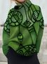 Retro Langarm Rollkragen Shirts & Herbst Blusen&Shirts