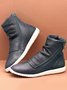 Retro Leder Weich Sohle Bequem Leicht Rund Stiefelette